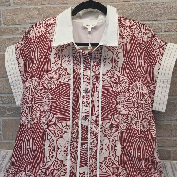 Entro Abstracte Ethnice Ruffle Hem Mini Dress Women’s Sz Large New - Picture 3 of 8